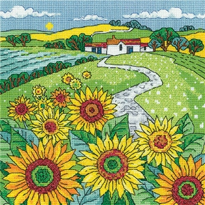 click here to view larger image of Sunflower Landscape  (counted cross stitch kit)
