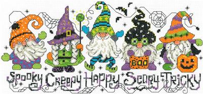 click here to view larger image of Halloween Gnomes - Ursula Michael (counted cross stitch kit)
