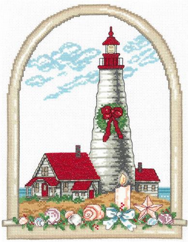 click here to view larger image of Holiday Lighthouse - Ursula Michael (counted cross stitch kit)