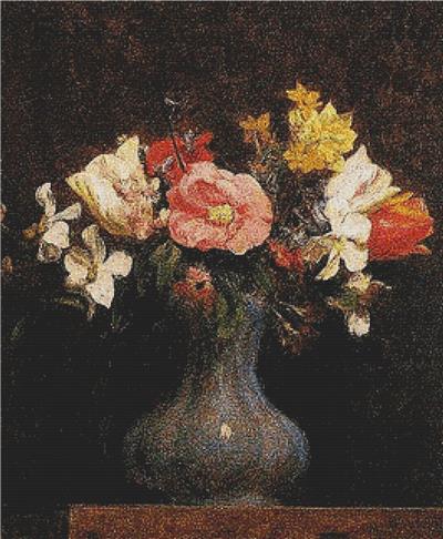 click here to view larger image of Bouquet De Lys Et De Roses Dans Un Vase (chart)