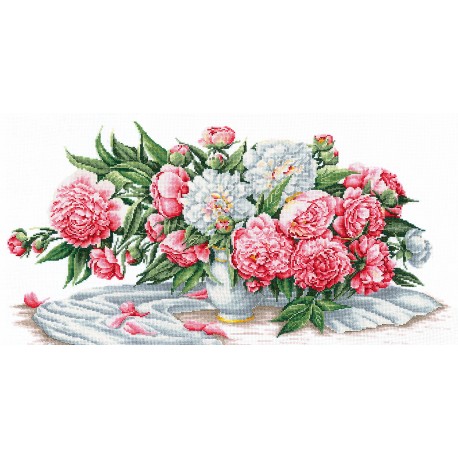 click here to view larger image of Bouquet of Peonies (counted cross stitch kit)