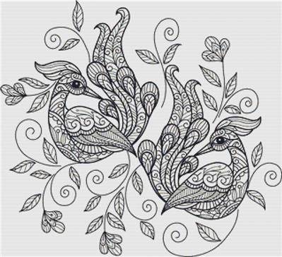 click here to view larger image of Peacock Zentangle (chart)