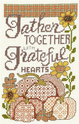 click here to view larger image of Sunflowers and Pumpkins - Diane Arthurs (counted cross stitch kit)
