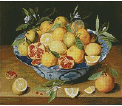 click here to view larger image of Mini Still Life w/Lemons Oranges and Pomegranate  (chart)