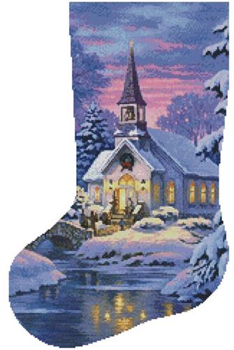 click here to view larger image of Country Church Stocking - Left (chart)