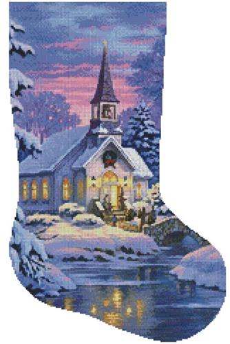 click here to view larger image of Country Church Stocking - Right (chart)