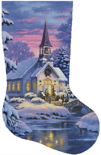 click here to view larger image of Country Church Stocking Right - Large (chart)