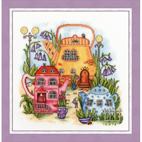 click here to view larger image of Tea Town (counted cross stitch kit)