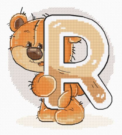 click here to view larger image of Letter R (counted cross stitch kit)