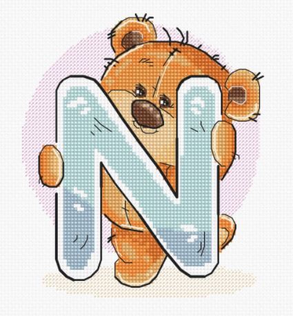 click here to view larger image of Letter N (counted cross stitch kit)