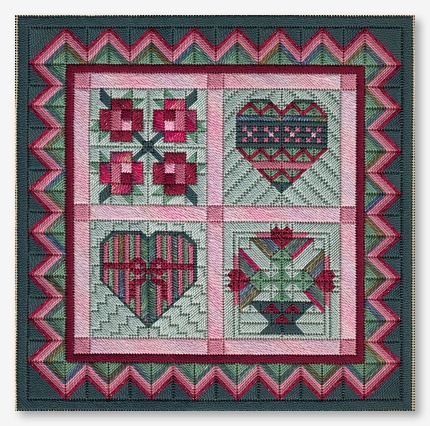 click here to view larger image of Valentine Barn Quilts (counted canvas chart)