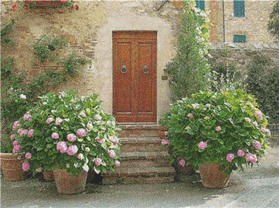 click here to view larger image of Door with Hydrangeas (chart)