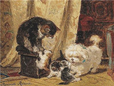 click here to view larger image of Terrier Playing With Kittens, A  (chart)
