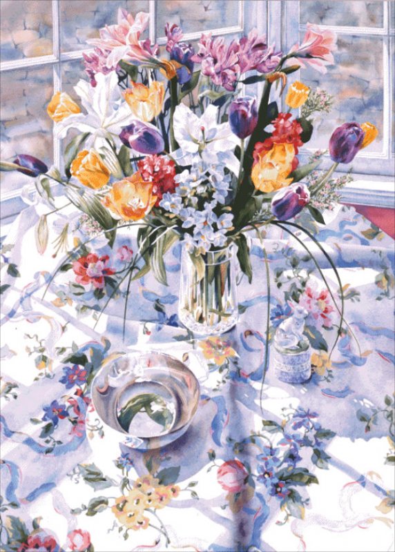 click here to view larger image of April Bouquet w/Bowl - William C Wright (chart)