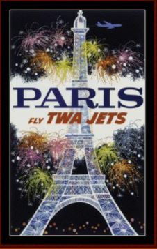 click here to view larger image of Fly TWA Paris - Vintage Poster (chart)