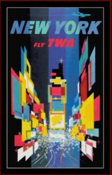 click here to view larger image of Fly TWA New York - Vintage Poster (chart)