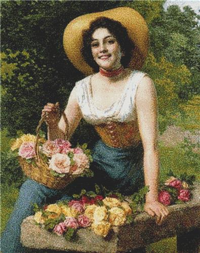 click here to view larger image of Beauty Holding a Basket of Roses, A (chart)