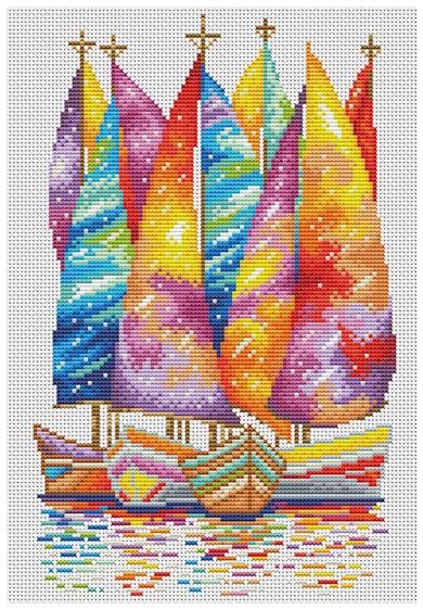 click here to view larger image of Under the Sails of Dreams (counted cross stitch kit)