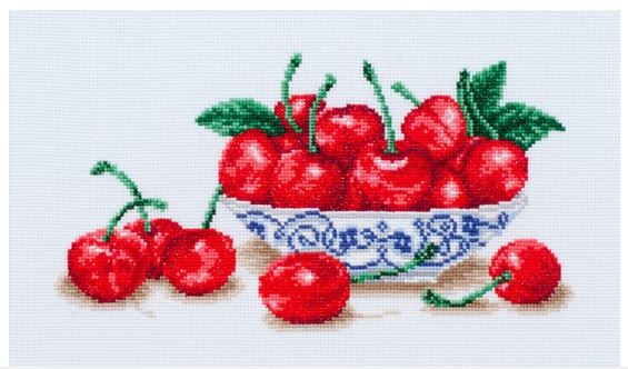 click here to view larger image of Cherry Blues (counted cross stitch kit)