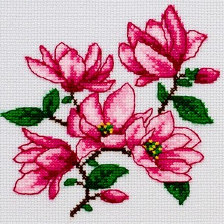 click here to view larger image of Magnolias (counted cross stitch kit)