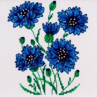 click here to view larger image of Cornflowers (counted cross stitch kit)