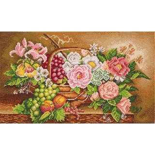 click here to view larger image of Flowers in a Basket (counted cross stitch kit)