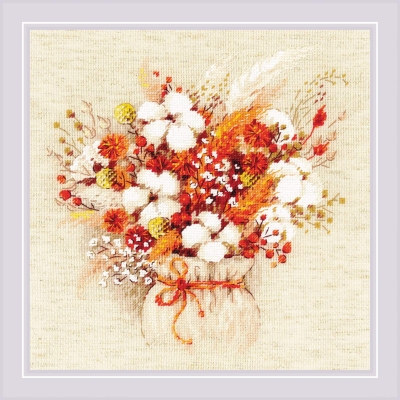 click here to view larger image of Bouquet with Lagurus and Cotton (counted cross stitch kit)