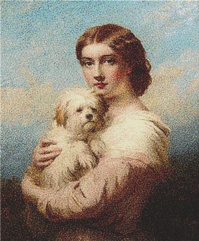 click here to view larger image of Young Lady and Her Dog (chart)