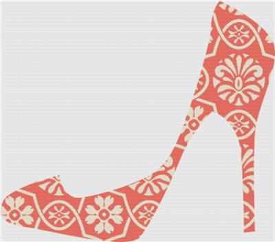 click here to view larger image of Orange Floral Shoe (chart)