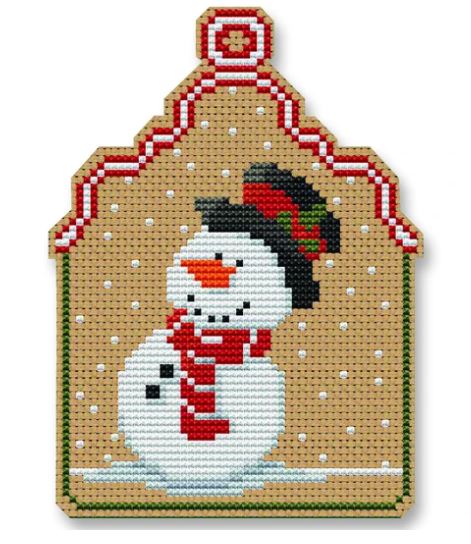 click here to view larger image of Christmas Snowman Ornament (counted cross stitch kit)