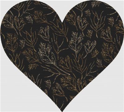 click here to view larger image of Black Botanical Heart (chart)