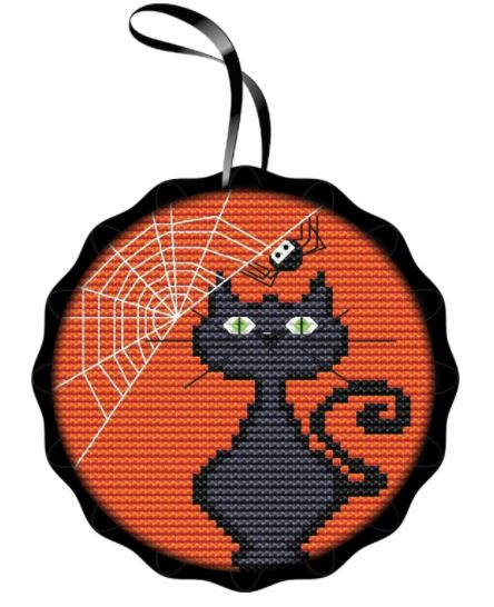 click here to view larger image of Spooky Ornament - Black Cat (counted cross stitch kit)
