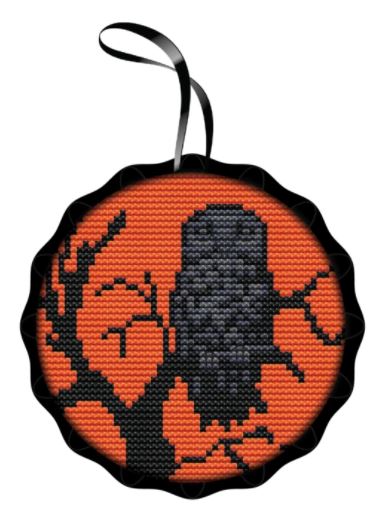 click here to view larger image of Spooky Ornament - Owl (counted cross stitch kit)