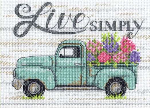 click here to view larger image of Flower Truck (counted cross stitch kit)