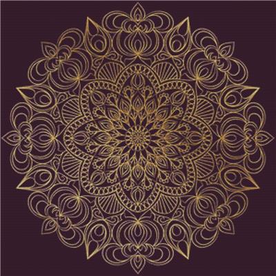 click here to view larger image of Gold and Purple Mandala (chart)