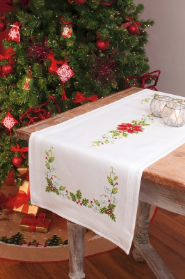 click here to view larger image of Poinsettias Table Runner (counted cross stitch kit)