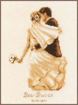 click here to view larger image of Newlyweds (counted cross stitch kit)