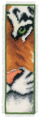 click here to view larger image of Bookmark - Tiger (counted cross stitch kit)