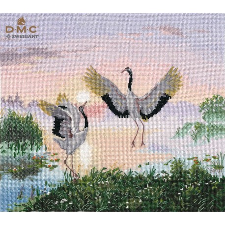 click here to view larger image of Dancing Cranes (counted cross stitch kit)