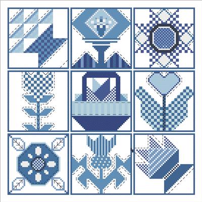 click here to view larger image of Blue - Cross Stitch Quilt Blocks (chart)