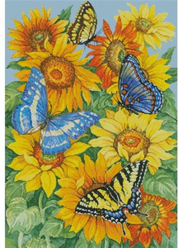 click here to view larger image of Butterflies on Sunflowers (chart)