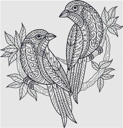 click here to view larger image of Two Zentangle Birds (chart)