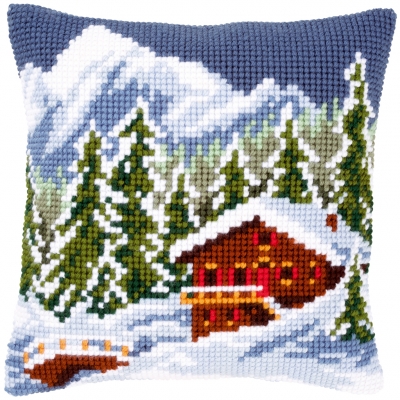 click here to view larger image of Snow Landscape Cushion (counted canvas kit)