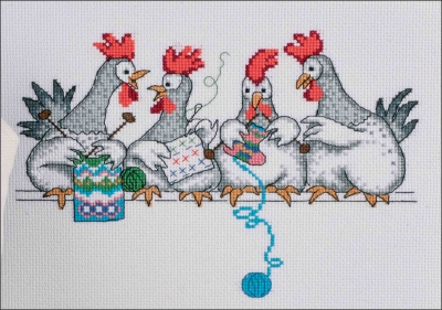 click here to view larger image of Chicken Talk (counted cross stitch kit)