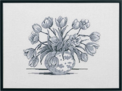 click here to view larger image of Grey Tulips (counted cross stitch kit)
