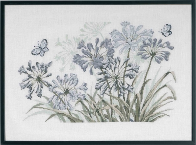 click here to view larger image of Grey Agapanthus (counted cross stitch kit)