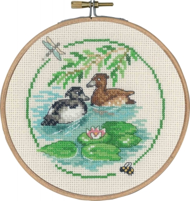 click here to view larger image of Ducks w/Lilypads (counted cross stitch kit)