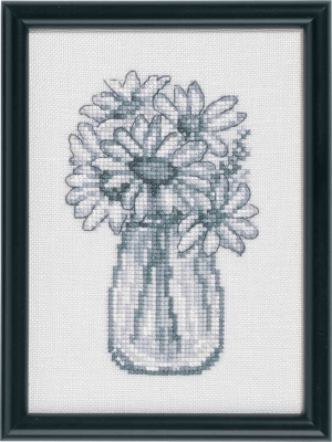 click here to view larger image of Daisies in Jar (counted cross stitch kit)