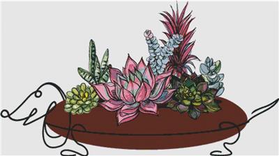 click here to view larger image of Succulents in a Dachshund Pot (chart)