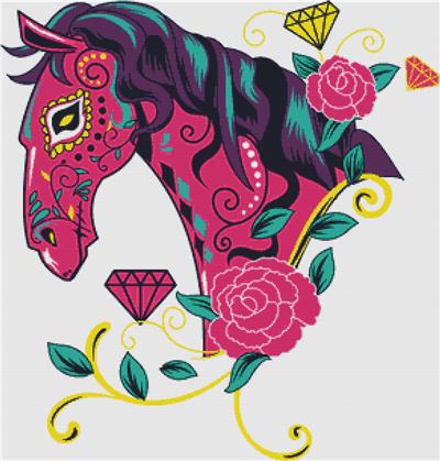 click here to view larger image of Pink Day of the Dead Horse (chart)